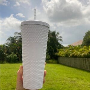Starbucks White Tumbler with Stud Design